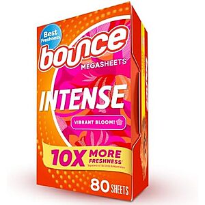 [SnS, AC] $18.19 | 4 × 80-Count Bounce Intense Dryer Sheets (Vibrant Bloom) ($4.55 each) at Amazon