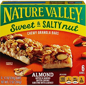 6-Ct Nature Valley Granola Bars, Sweet & Salty Nut (7.2-Oz) $1.99 + Free Store Pick-Up