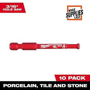 Milwaukee 3/16 in. Diamond Max Hole Saw (10-Pack) $42