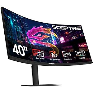 $489.97* | 39.7" Sceptre C415B 5120x2160 UHD+ 180Hz VA Curved Ultrawide Monitor at Amazon