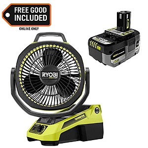 Ryobi ONE+ 18V Cordless Hybrid WHISPER SERIES 9 in. Oscillating Fan with ONE+ 18V 4.0 Ah Battery $139