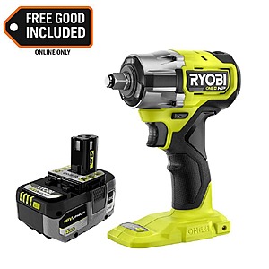 Ryobi ONE+ HP 18V Brushless Cordless Compact 1/2 in 4 Mode Impact Wrench with 4.0 Ah Battery $139