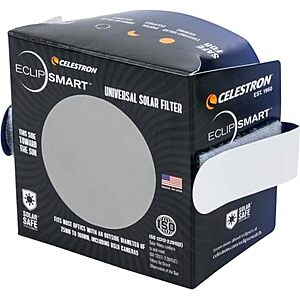 [AC] $13.17 | Celestron EclipSmart Universal Solar Filter for Telescopes at Amazon