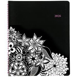 Cambridge 2026 Appointment Book Planner, Weekly & Monthly, 8-1/2" x 11", Large, Hourly, FloraDoodle, White and Black (589-905-26) $5.46