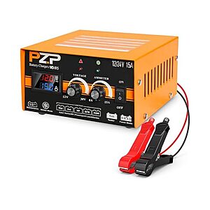 12V/24V 15A Adjustable Battery Charger & Maintainer $45.99 + Free Shipping w/ Prime or $6 Fee per Order
