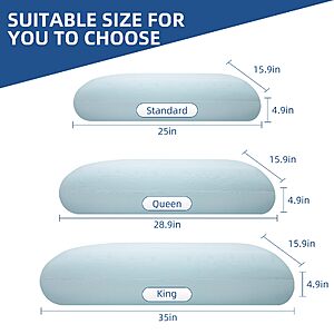 HIMOON Memory Foam Pillow Standard Size with Washable Pillow Cover, Cooling Pillow Slow Rebound Comfort Bed Pillow 2 Pack for Back, Stomach & Side Sleepers $13