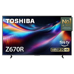Toshiba 65" Class Z670R Series Mini-LED 4K UHD 144Hz Smart Fire TV (65Z670R, 2026) $697.99