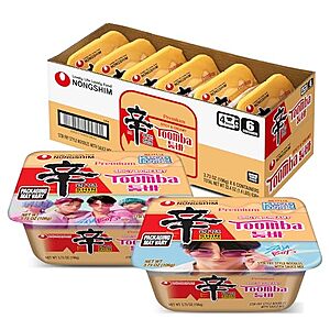 [SnS] $6.59 | 6-Pack 3.73-Oz Nongshim Shin Ramyun Square Bowl (Spicy & Creamy Toomba) at Amazon ($1.10 each)