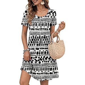 Prime: WNEEDU Women's Summer Casual T-Shirt Dress with Pockets (Various) $9.99 + Free Shipping