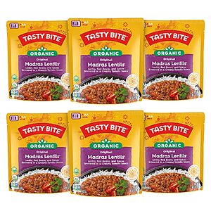 6-Pack 10-Oz Tasty Bite Organic Madras Lentils Ready-to-Eat Entree $12.74 w/ S&S + Free Shipping w/ Prime or on $35+