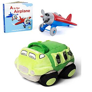 3-Pack Green Toys Recycle Truck Plush & Airplane Board Book Bundle Set $13.65 + Free Shipping w/ Prime or on $35+