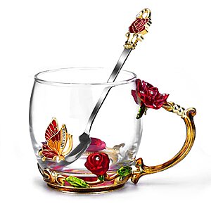 Tea Cup Glass Coffee Enamels Mug $4.99