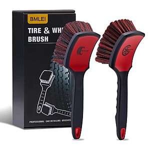 BMLEI Wheel & Tire Brush Set, 2 Pack Car Wheel Brush & Tire Cleaner Brushes $11.89