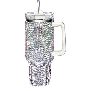 HWISDMIG 40oz Tumbler with Handle and Straw Bling Cups $17 + Free Shipping