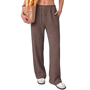 Ekouaer Women Pajama  Ribbed PJ Bottom Loose Lounge Pant with Pockets $8.99