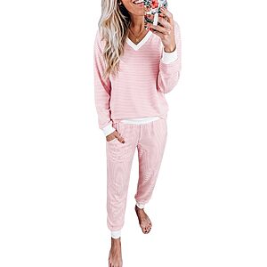 Amazon – JUSTFASHIONNOW Women's Striped 2-Pc Pajama Set - $16.19–$19.79 w/ Code