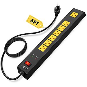 Amazon – 7-Outlet Metal Power Strip w/ 6' Cord - $10.79–$14.24 w/ Code