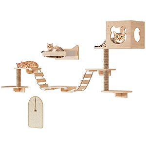 13-in-1 PETKABOO Space-Saving Wooden Cat Wall Shelves $44.99 + Free Shipping