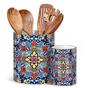 [Prime] 2-Pack vancasso Porcelain Utensil Holder Set (5 colors, 7.3" & 5.5") $19.99, More + Free Shipping