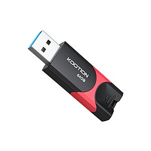 KOOTION Flash Drive 64 GB USB 3.0 Flash Drive Thumb Drive Retractable Memory Stick with LED Indicator for Data Storage and Transfer - $11.89 AC
