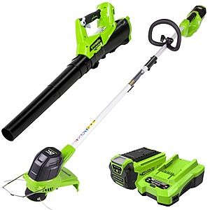 Greenworks 40V 12" String Trimmer & 390 CFM Leaf Blower Combo w/ 2.0Ah Battery $102 + Free Shipping