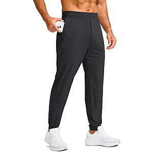 Soothfeel Men's Joggers with Zipper Pockets Golf Joggers Lightweight Sweatpants Athletic Workout Pants for Men Track 30" (Black, M) $14.39