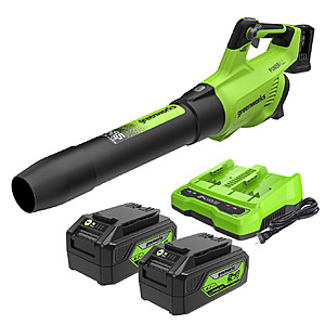 Greenworks 2x24V Blower (2) 5 AH Batteries and Dual Port Charger $149.99