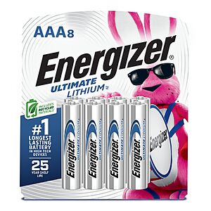 Energizer Ultimate Lithium AAA Batteries (8 Pack), Lithium Triple A Batteries $11.39 or less