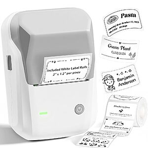 NIIMBOT B1 2" Bluetooth Thermal Label Maker w/ 1 Label Roll (Various) $14.99 + Free Shipping w/ Prime or on $35+
