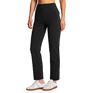 Libin Women's Fleece Lined Pants Stretch Thermal Pants Zip Pockets 29/31 - $17.49 AC