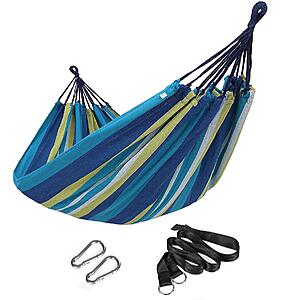 [Prime] 98.4"x59.1" SONGMICS 660 lb Double Hammock w/ Hanging Straps $16.27 + Free Shipping