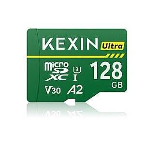 KEXIN 128GB Micro SD Card A2 V30 U3 C10 4K up to 160MB/s with SD Adapter - $31.99