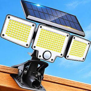 Clip on Solar Lights Outdoor,3000mAh Flood Lights with Motion Sensor,Remote $21.59