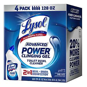 Lysol Advanced Toilet Bowl Cleaner, 32 fl oz, 4-count $17.99 free shipping Costco.com