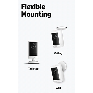 Ring Outdoor Cam 2K (newest model), Battery, Home or business security, Wide-Angle Retinal 2K Video, 6x Enhanced Zoom, Night Vision, White