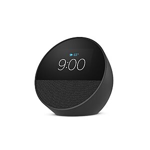 Amazon Echo Spot (newest model), Great for nightstands, offices and kitchens, Smart alarm clock, Designed for Alexa+, Black
