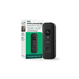 Blink Battery Doorbell 2K+ (newest model) — Wireless video doorbell, 2K resolution, enhanced audio. Required Sync Module not included – Add-On (Black)