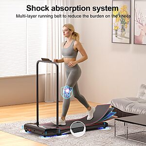 Walking Pad Treadmill for Home with Handle Bar Foldable Under Desk Terluxra