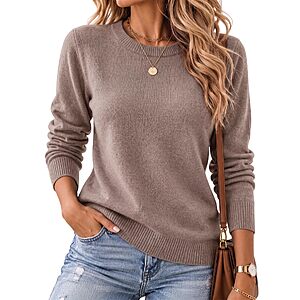 [Prime] MAPICK Women's Crew Neck Knit Wool Blend Pullover Sweater $9.37 + Free Shipping
