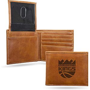 Rico Sacramento Kings Laser Engraved Billfold Wallet (Brown) $8.65 + Free Shipping w/ Prime or on $35+