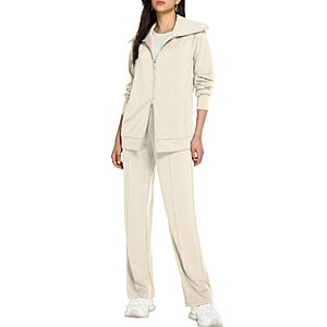 2-Pc Casly Lamiit Women's Zip-Up Tracksuit Lounge Set w/ Wide Leg Pants (3 colors) $19.99 + Free Shipping w/ Prime or on $35+