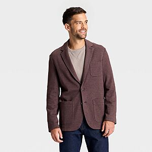 Goodfellow & Co Men's Knit Blazer (Black Raspberry, Sizes: S-XL) 2 For $18 ($9 Each) + Free Shipping