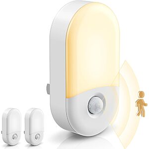2-Count L LOHAS LED 30/60LM Dimmable Motion Sensor Plug-In Night Lights (3000K Soft White) $6.79 ($3.40 each) + Free Shipping w/ Prime or on $35+