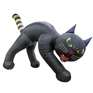 National Tree Company 20ft Inflatable Halloween Black Cat, 4 Red LED Lights- UL $214.99