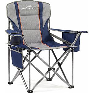 BOGO: Fair Wind Heavy Duty Fully Padded Oversized Camping Lawn Chair (Blue) $51.99 + Free Shipping