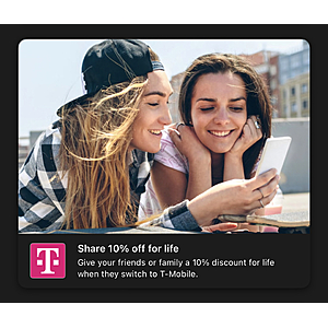 YMMV T-Mobile T-Life App:  Give 10% off Voice Lines for Life to New Customers
