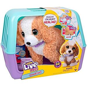 [Prime] Little Live Pets Ouchies Hazel the Poodle Interactive Walking Plush Puppy Toy w/ Carrier & Accessories $29.99 + Free Shipping