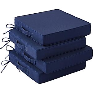 IASEAHK Patio Chair Cushions, 19" x 19" x 3" Outdoor Chair Cushions Set of 4 STARTING at $19.99 AC (Various Colors)