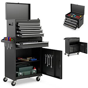 Goplus Tool Chest, 5 Drawers Rolling Tool Cabinet with Detachable Top Toolbox $121.54