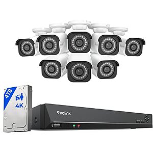 REOLINK RLK16-811B8-A - 16CH Smart 4K PoE 4K NVR System with 4TB HDD - $1078